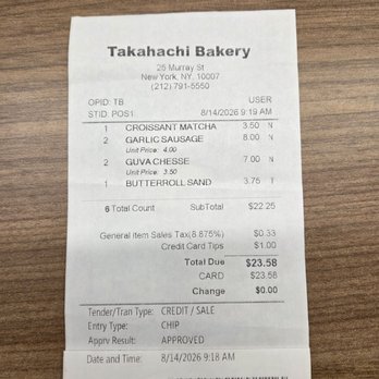 Takahachi Bakery - I GOT RECEIPT(s)!!!!! - Bakeries Near Me - New York, New York