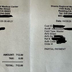 Shasta Regional Medical Center - Receipts
