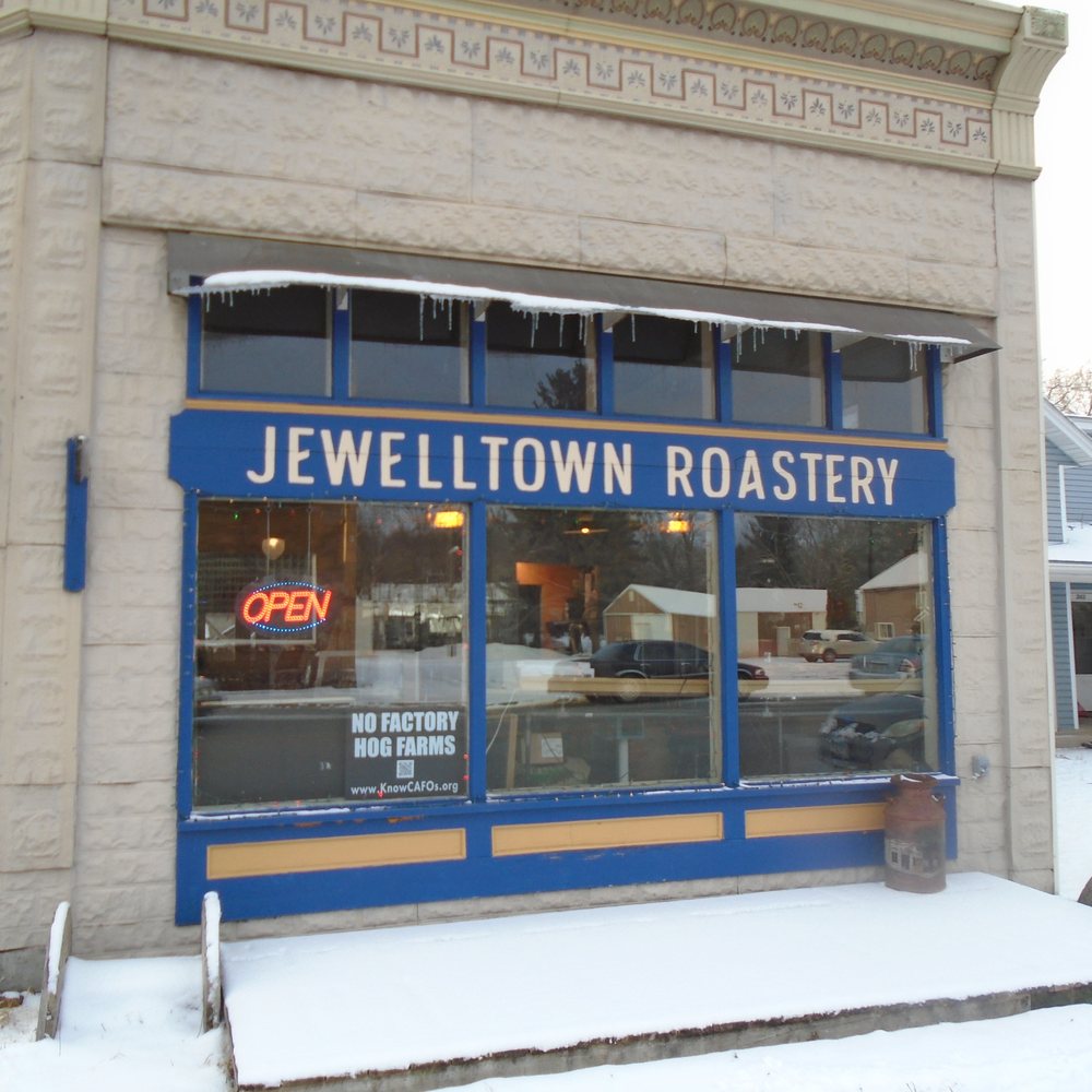 Jewelltown Roastery - Front windows. - Cafes Near Me - Star Prairie, Wisconsin