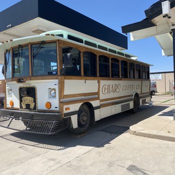 Chiaro Coffee Co - a bus parked in front of a building - Coffee & Tea Near Me - Odessa, Texas