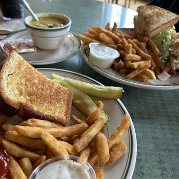 Berry Fields Cafe - 12. Grilled American Cheese Sandwich, broccoli cheddar soup, and whatever sandwich he ordered that he absolutely loved. Sad pickles tho. - Cafes Near Me - Centralia, Washington