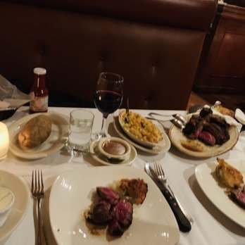 Bobby Van's Steakhouse - Porterhouse (med rare), hash browns, Mac and cheese, baked potato (all the fixings-onside), au poivre sauce...all superb! - Steakhouses Near Me - Washington, DC, District of Columbia