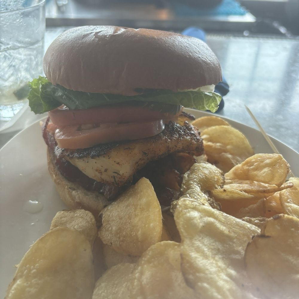 Breakwater - Grilled and blackened Cod BLT - American Near Me - Stonington, Connecticut Breakwater - Grilled and blackened Cod BLT - American Near Me - Stonington, Connecticut