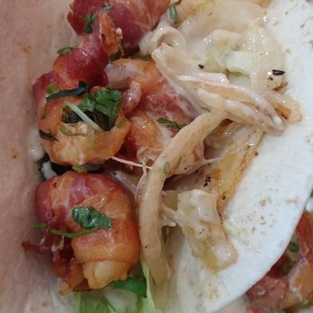 Cancun Grill and Cantina - Bacon wrapped shrimp entree on a flour tortilla. - Mexican Near Me - Urbandale, Iowa