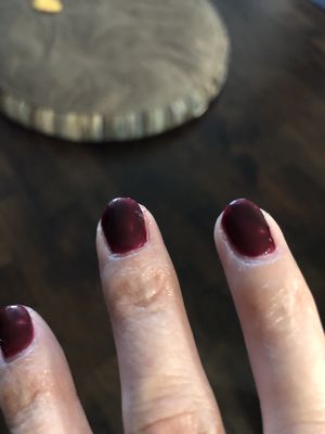 Photo of Nail Lounge - Irving, TX, US. Rushed, bumpy and uneven manicure