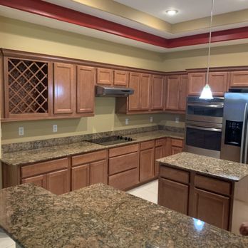 About Face Cabinetry & Refacing - Before- Reface, counters with cut down high-top, & Glass "Toppers" added, - General Contractors Near Me - Lutz, Florida About Face Cabinetry & Refacing - Before- Reface, counters with cut down high-top, & Glass "Toppers" added, - General Contractors Near Me - Lutz, Florida