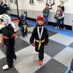 My son with the medal he just won
