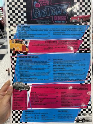 Menu photo 2 Big Tom’s Diner Aitkin, MN