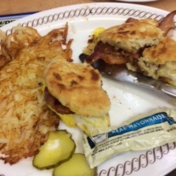 Waffle House - Mmm. Jalapeno biscuit. With Mayo pack? - Diners Near Me - Sarasota, Florida