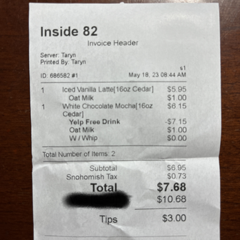 Our receipt