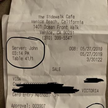 Sidewalk Cafe - My total that was supposed to be charged - Tacos Near Me - Venice, California Sidewalk Cafe - My total that was supposed to be charged - Tacos Near Me - Venice, California