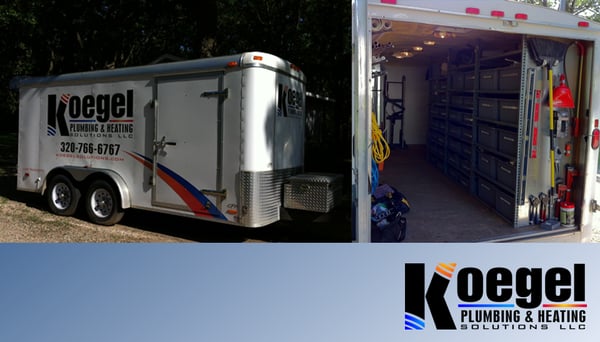 Photo of Koegel Plumbing & Heating Solutions - Miltona, MN, US. With our fully stocked trailers we have everything we need to offer clean, courteous and professional service