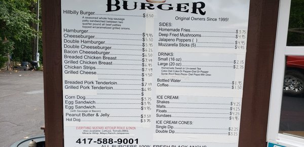 Menu photo 1 Hillbilly Burgers Lebanon, MO Menu photo 1 Hillbilly Burgers Lebanon, MO