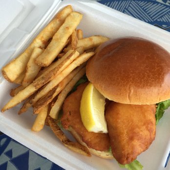 Bobbie's - fish sandwich with fries - Hawaiian Near Me - Hanapepe, Hawaii