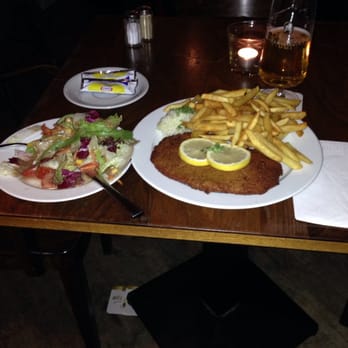 St. Vith - Bolten Brauhaus - Weiner Art Schnitzel with salad and fries - Rhinelandian Near Me - Mönchengladbach, NW St. Vith - Bolten Brauhaus - Weiner Art Schnitzel with salad and fries - Rhinelandian Near Me - Mönchengladbach, NW