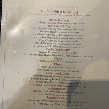 Crafty Bastards Restaurant & Pub - beer menu - American Near Me - Gainesville, Florida Crafty Bastards Restaurant & Pub - beer menu - American Near Me - Gainesville, Florida