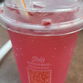 Whataburger - Prickly pear raspberry drink. Tried it on a BOGO special.  It was okay but wouldn't get another. - Fast Food Near Me - Hutchins, Texas