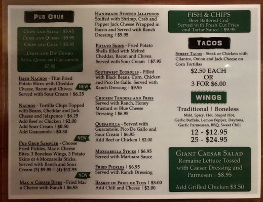 Menu photo 5 Kennedy's Public House San Antonio, TX