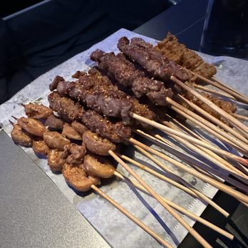 XINJIANG BBQ - Lamb, intestines, chicken skins - Barbeque Near Me - Monterey Park, California XINJIANG BBQ - Lamb, intestines, chicken skins - Barbeque Near Me - Monterey Park, California