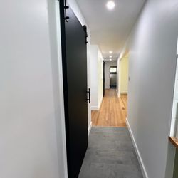 BigSpan Construction - Jefferson Heights, Catskill renovation (After photo)Barn door on new shower full bath