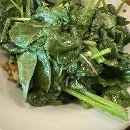 Side of spinach... very salty. Side of spinach... very salty.