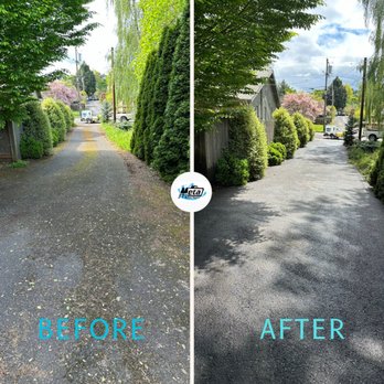 Meta Power Wash - before and after of our driveway clean up - Window Washing Near Me Meta Power Wash - before and after of our driveway clean up - Window Washing Near Me