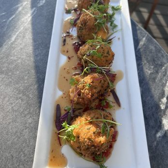 Bridge Street Bistro - Pimento cheese fritter - New American Near Me - Bradenton Beach, Florida Bridge Street Bistro - Pimento cheese fritter - New American Near Me - Bradenton Beach, Florida