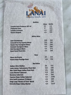 Menu photo 7 Lanai St. Thomas, VI