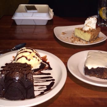 J. Alexander's - All three sweet treats 8$ Choc cake w/ Blue Bell Vanilla Ice Cream yum Carrot Cake heavy on the spice key line pie yum - New American Near Me - Atlanta, Georgia J. Alexander's - All three sweet treats 8$ Choc cake w/ Blue Bell Vanilla Ice Cream yum Carrot Cake heavy on the spice key line pie yum - New American Near Me - Atlanta, Georgia