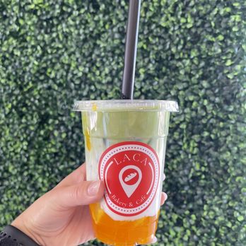 La Ca Bakery & Cafe - Mango matcha milk tea - Vietnamese Near Me - Hayward, California