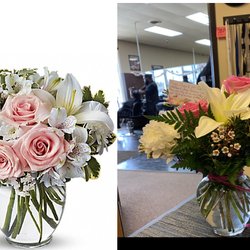 Bella Florist and Gifts - Left is image from online; right is what was delivered.