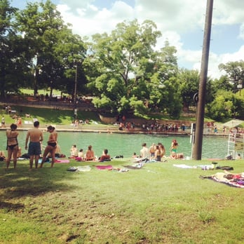 Barton Springs Pool - glorious sunny Austintine day - Swimming Pools Near Me - Austin, Texas