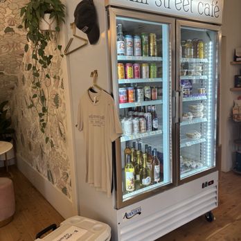 Mill Street Cafe - Interior fridge with alcoholic beverages and some on-the-go food - Coffee & Tea Near Me - Round Top, Texas Mill Street Cafe - Interior fridge with alcoholic beverages and some on-the-go food - Coffee & Tea Near Me - Round Top, Texas