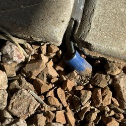 Google Fiber - Fiber optic cable exposed to elements SUN  The mind of a 2 year old at work on this installation