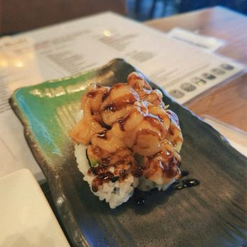 Mad For Sushi - Fried scallop roll. I wish they had a roll with scallops that weren't fried, the dough was a bit overpowering on this one. - Sushi Bars Near Me - Dublin, California Mad For Sushi - Fried scallop roll. I wish they had a roll with scallops that weren't fried, the dough was a bit overpowering on this one. - Sushi Bars Near Me - Dublin, California