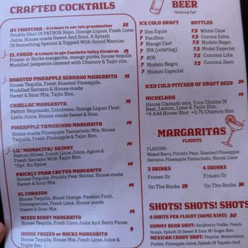 El Patron - Menu 3/20/26 - Tacos Near Me - Palm Springs, California