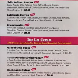 New menu items New menu items