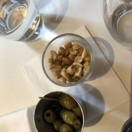 Olives and peanuts to start Olives and peanuts to start