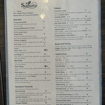 Samata Vegan House - Menu - Thai Near Me - Los Angeles, California Samata Vegan House - Menu - Thai Near Me - Los Angeles, California