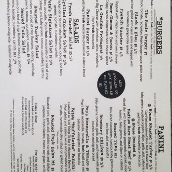 Panini Pete's - menu 1 - Burgers Near Me - Fairhope, Alabama
