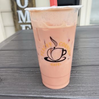 Peachy Corners Cafe - Strawberry milk tea - Coffee & Tea Near Me - Peachtree Corners, Georgia