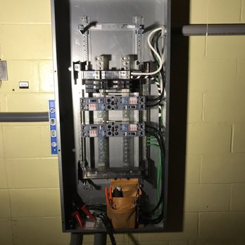 B & K Electrical Services - 400 Amp distribution center with 6 different 240 volt breakers leaving its on fifty percent complete in this photo - Electricians Near Me