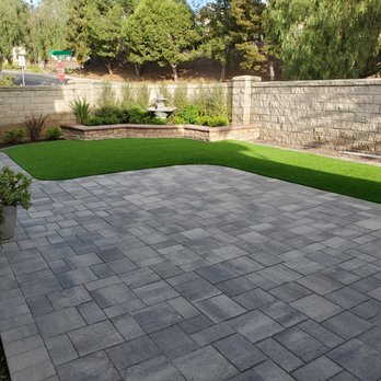 Ocean Pavers - a patio with artificial grass - Masonry/Concrete Near Me - Aliso Viejo, California