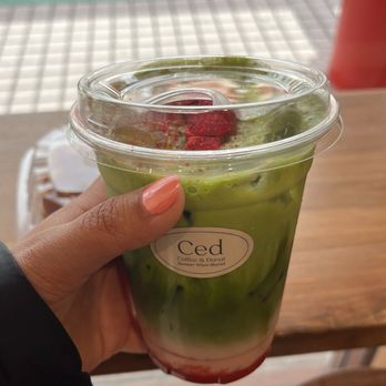 Ced Coffee & Donut - Strawberry matcha with Oatmilk - Coffee & Tea Near Me - Westminster, California