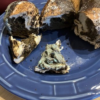 Bagels & Co - Oreo bagel with Cookie Monster cream cheese - Coffee & Tea Near Me - Pompano Beach, Florida Bagels & Co - Oreo bagel with Cookie Monster cream cheese - Coffee & Tea Near Me - Pompano Beach, Florida