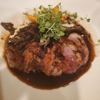 The Driskill Grill - The duck with blood orange and mushroom risotto - New American Near Me - Austin, Texas The Driskill Grill - The duck with blood orange and mushroom risotto - New American Near Me - Austin, Texas