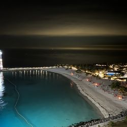 Magic Destinations Travel - MSC's Ocean Cay from our balcony at night.