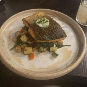 Origen - Salmon entree with grilled vegetables. - Steakhouses Near Me - Gilbert, Arizona