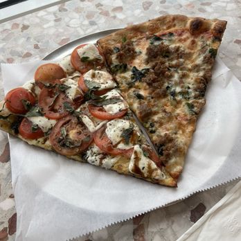 Strictly Pizza - Caprese and sausage + broccoli -- both good! - Pizza Near Me - Pelham, New York