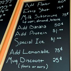 Thirsty Bohemian - Additional menu